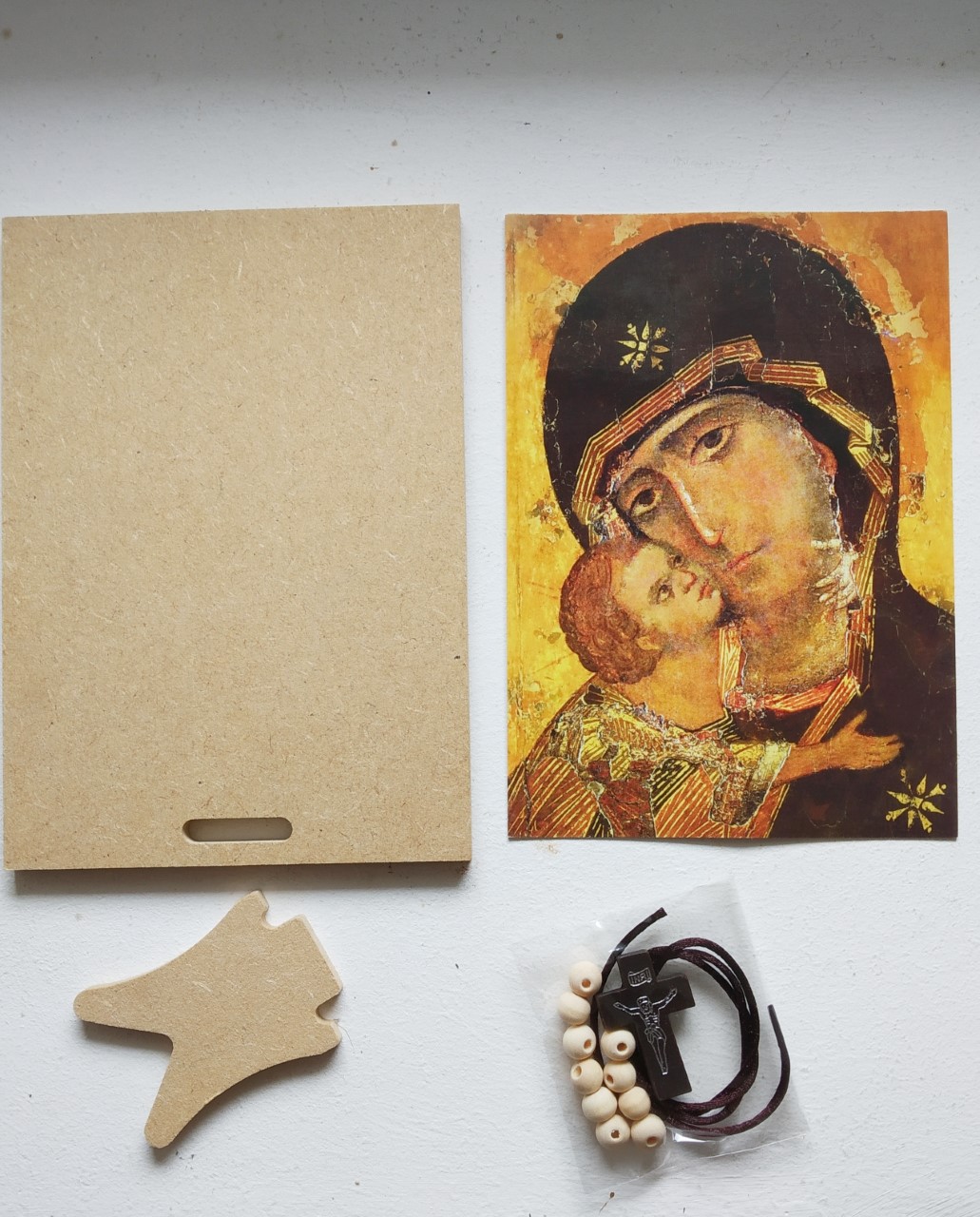 Kit icone Vierge Marie et dizainier a réaliser soi même